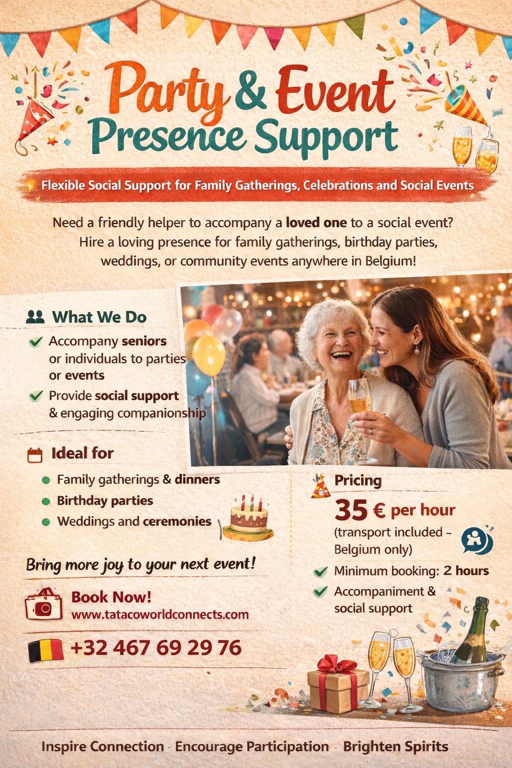 Party & Event Presence Support: €35/hour
